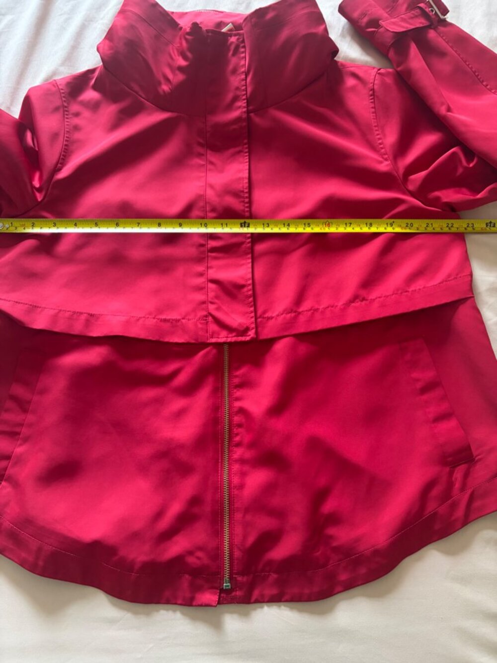 Zara Basic Red Hooded Layered Anorak Jacket XL - Picture 8 of 14